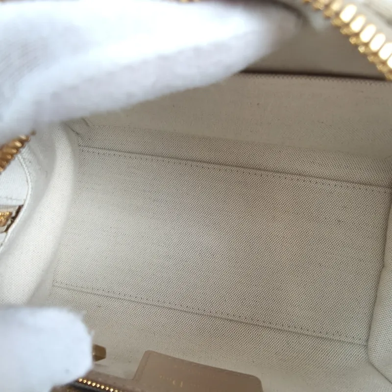DIOR Shoulder Bag Groove 20 Top Handle Bag Beige Canvas Small 20.5 × 12 × 13.5 cm — detail view 4 of 11