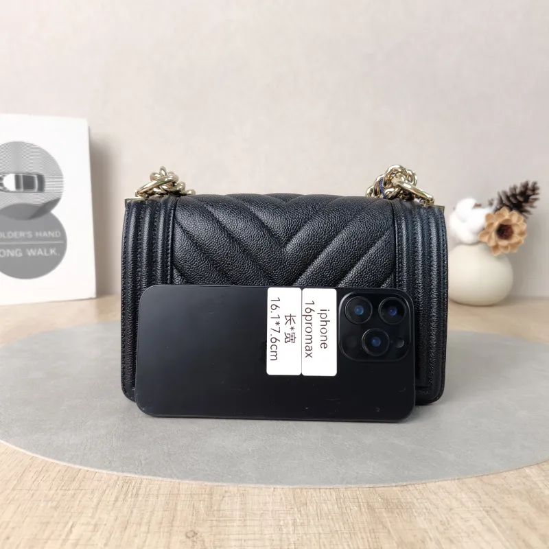 Chanel Crossbody Bagv leboy Black Grained Calfskin Small20.5 × 8.5 × 12 cm — cover view 5 of 5