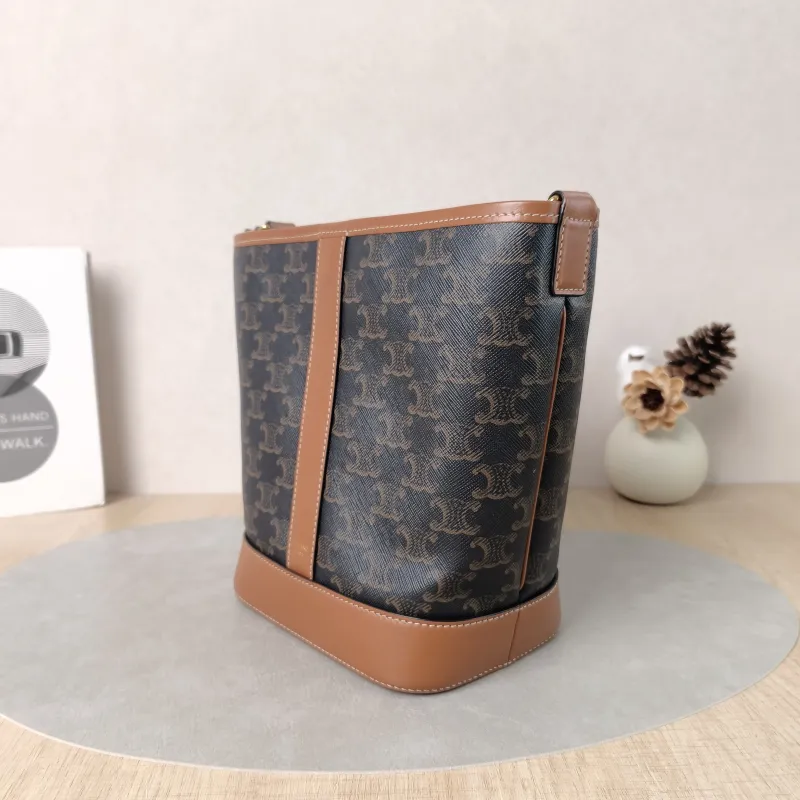 CELINE Crossbody Bag Triomphe Bucket Bag Monogram PVC Small22 × 13 × 26 cm — cover view 6 of 6
