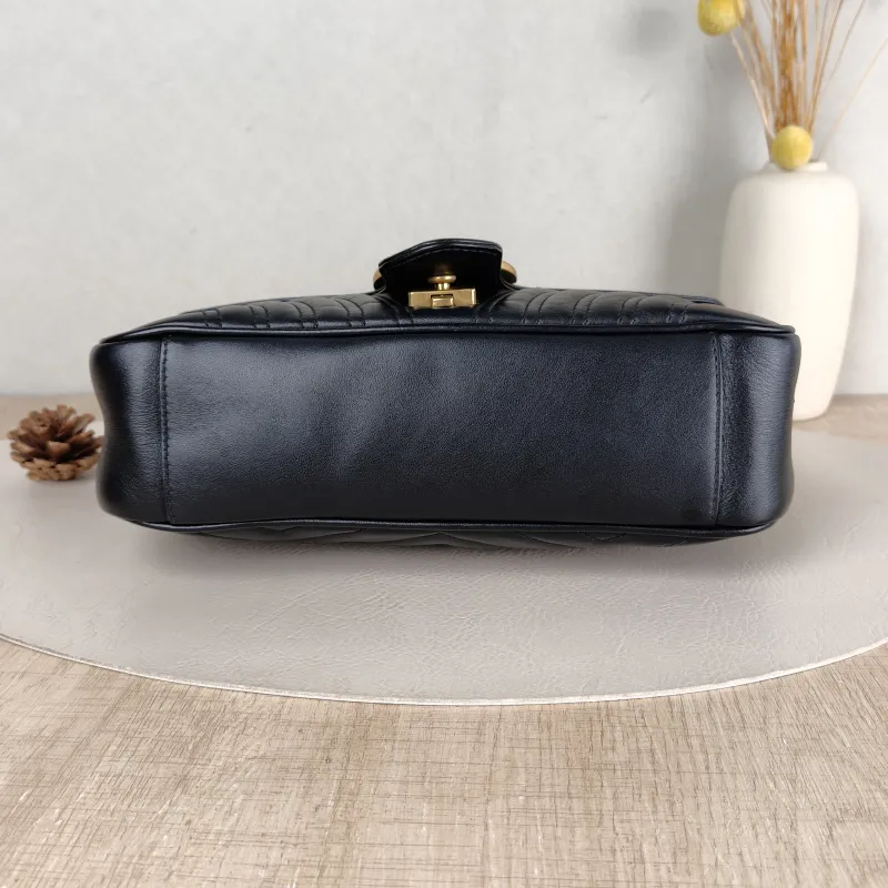 GUCCI Crossbody Bag GG Marmont Medium Marmont 26 Black CC alfskin Medium 26 × 7 × 15 cm — cover view 4 of 5