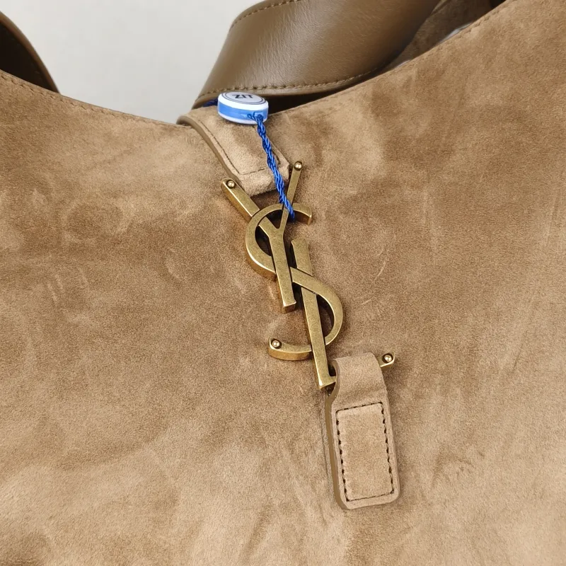 SAINT LAURENT Shoulder Bag LE 5 À 7 Hobo Brown Suede Large 30 × 13 × 31 cm — detail view 11 of 11