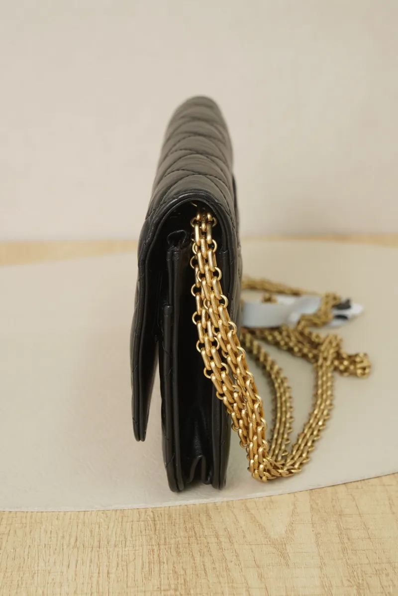 Chanel 2.55woc Black with Gold-Tone Hardware Calfskin27 · Authenticity Card · 19.2 × 3.5 × 12.3 cm — detail view 7 of 19
