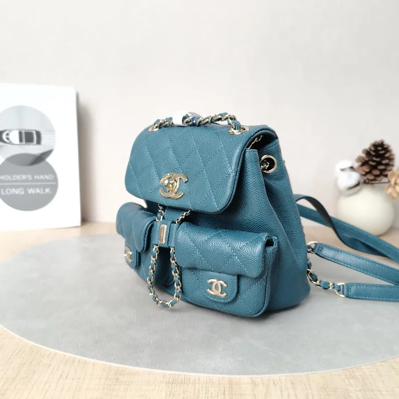 Chanel Backpack Duma Green Grained Calfskin Small16.5 × 10 × 17.5 cm — cover view 5 of 5