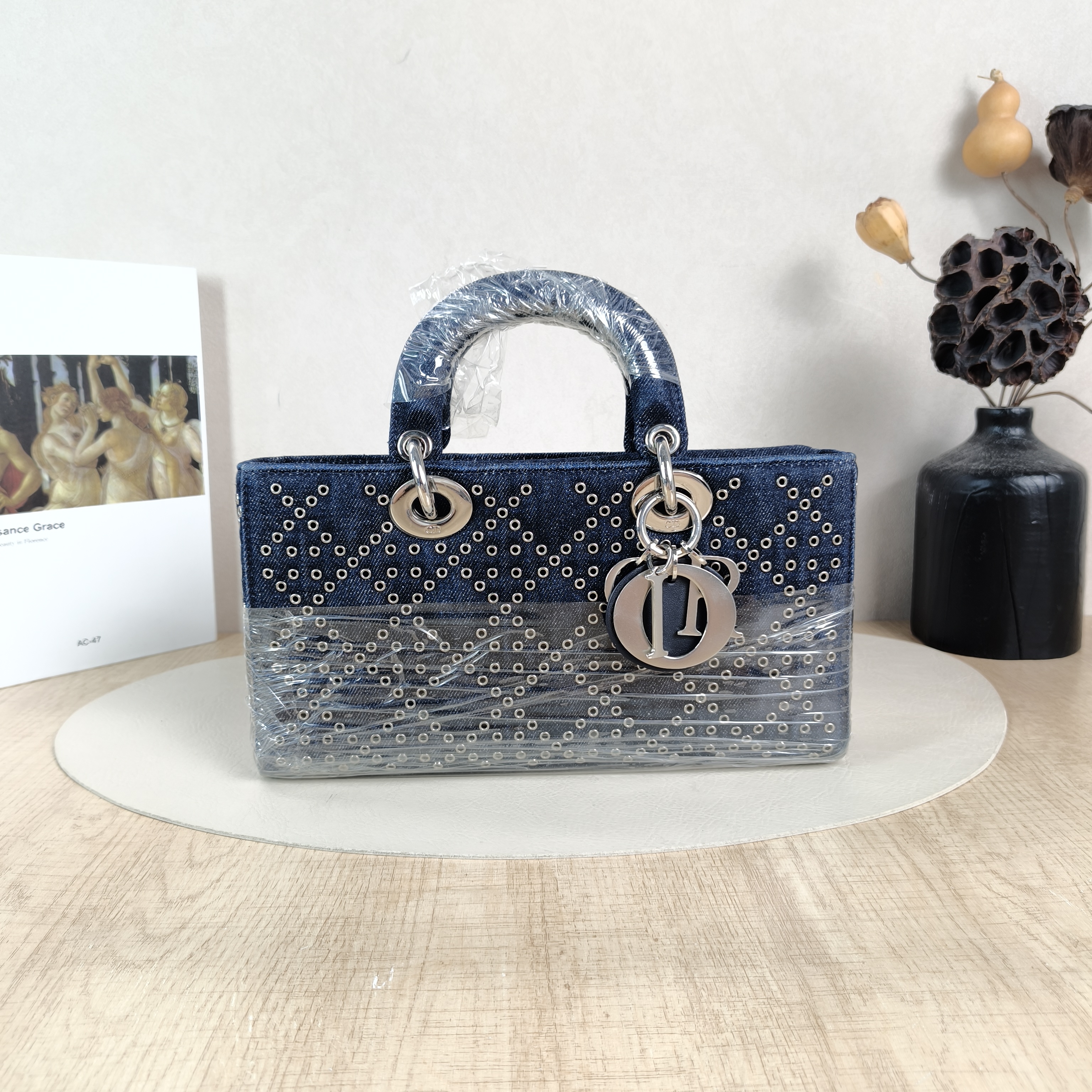 DIOR Crossbody Bag Lady D-Joy Blue Medium26 × 5 × 13.5 cm
