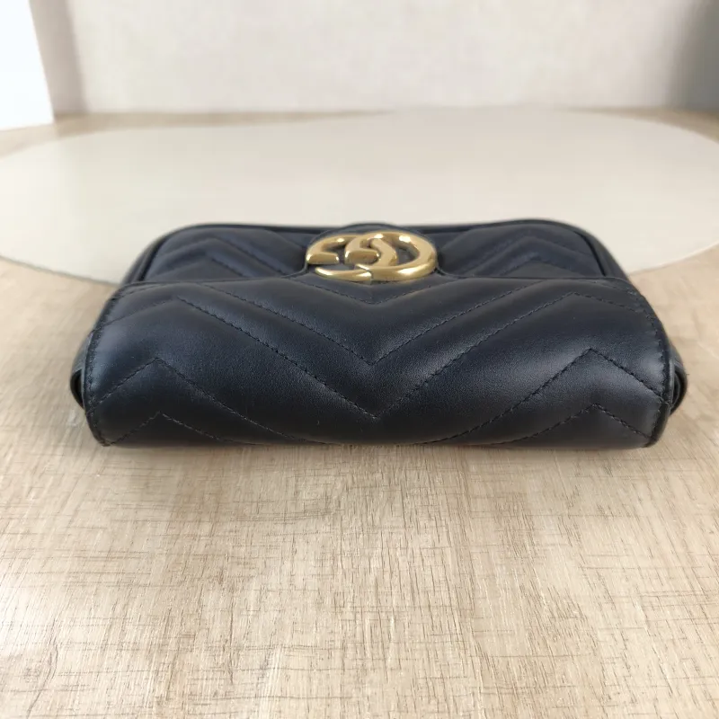 GUCCI Crossbody Bag GG Marmont Mini Marmont Mini Black Calfskin Mini 16.5 × 4.5 × 9.5 cm — detail view 8 of 11