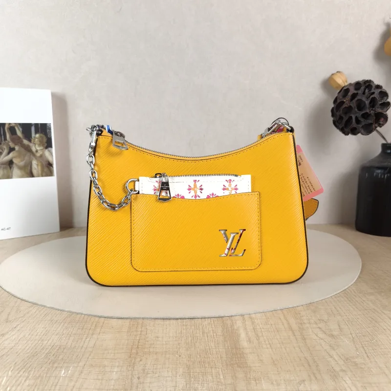Louis Vuitton Crossbody Bag MARELLE Yellow Epi Embossed Calfskin Small 25 × 8 × 15 cm