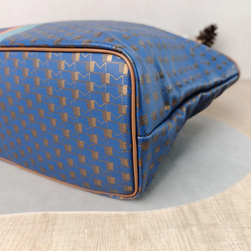 Moynat Shoulder Bag Blue Canvas 34 × 14 × 26 cm — detail view 8 of 12