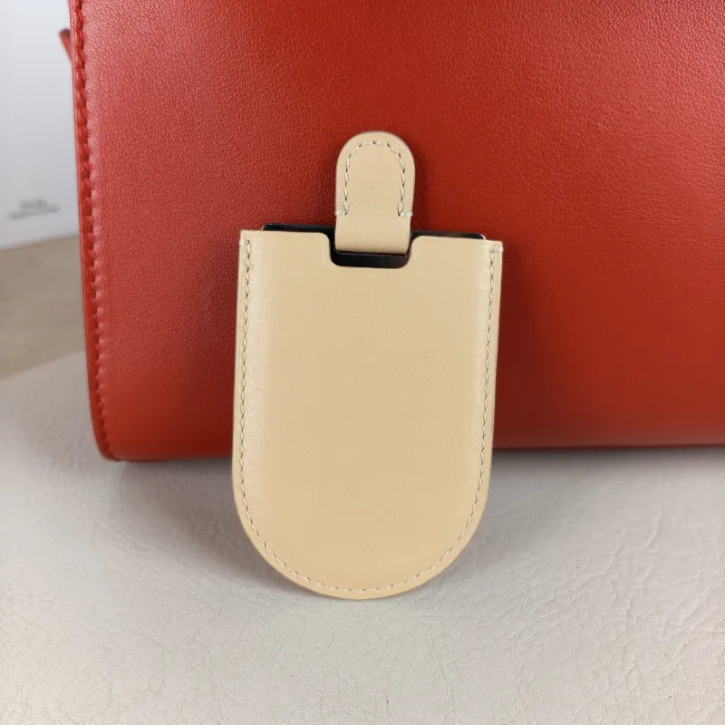 DELVAUX Crossbody Bag Tempete Top Handle Bag Red Calfskin Medium 27.5 × 9 × 23 cm — detail view 9 of 13