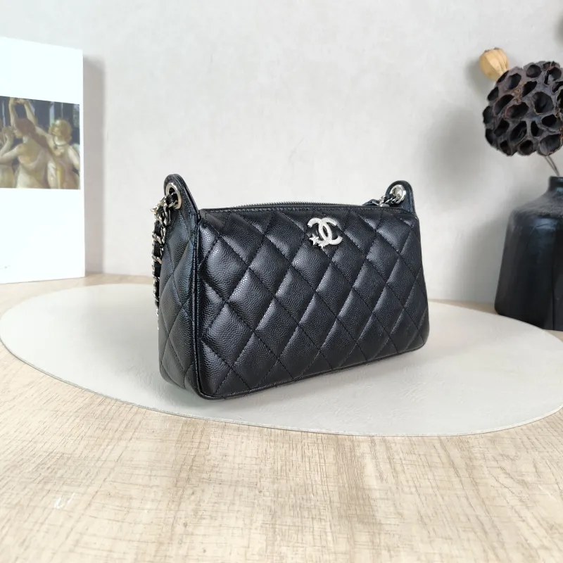 Chanel Crossbody Bag 25a Black Grained Calfskin One Size 21 × 5.5 × 12 cm — cover view 3 of 6
