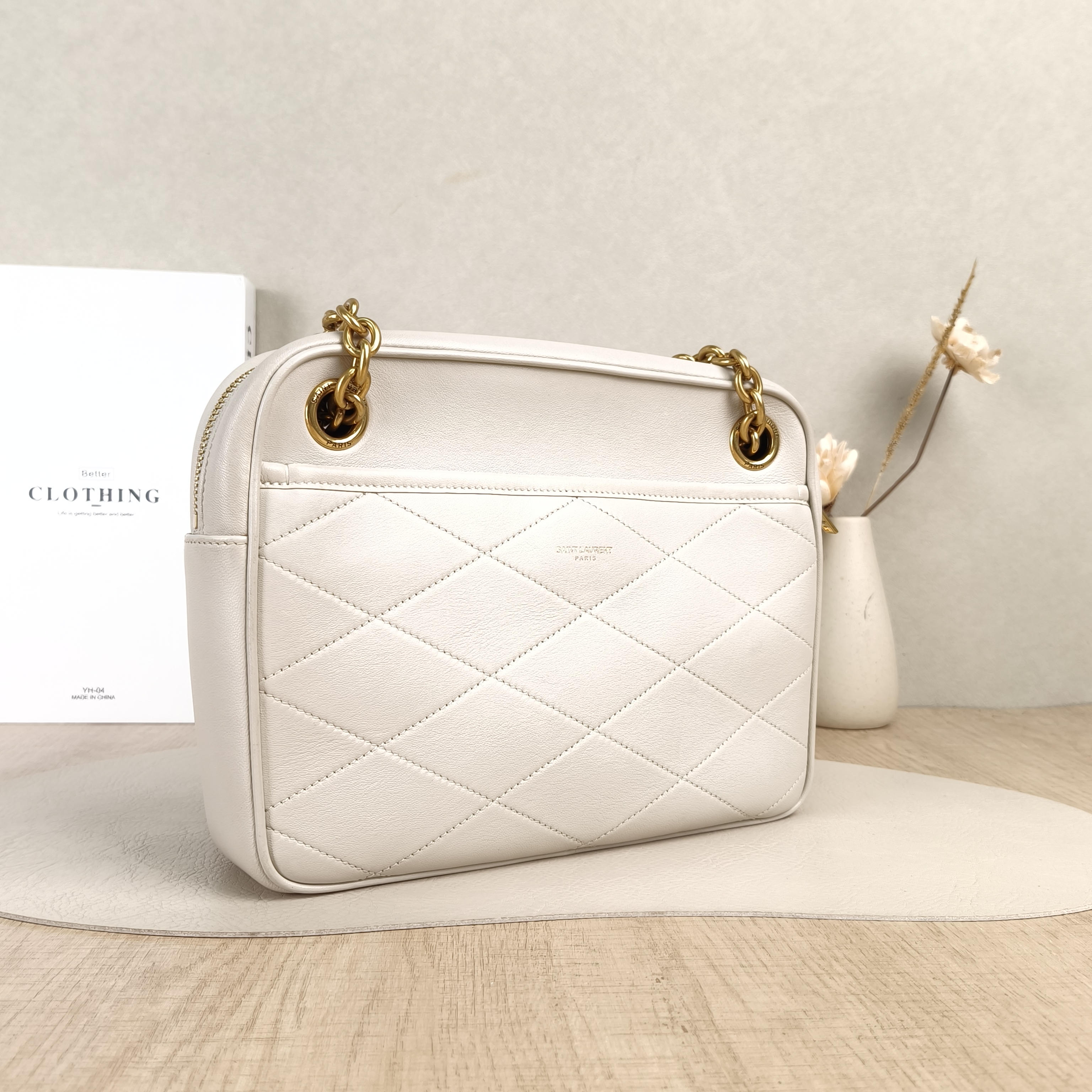 SAINT LAURENT Crossbody Bag LE MAILLON Camera Bag White Lambskin Small25 × 6 × 20 cm — cover view 3 of 5