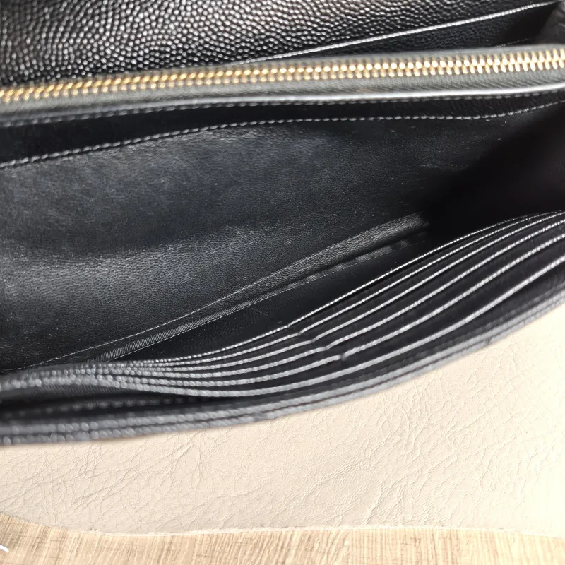 SAINT LAURENT Crossbody Bag CASSANDRE ENVELOPE Black Calfskin One Size 22.5 × 4 × 14 cm — detail view 1 of 10