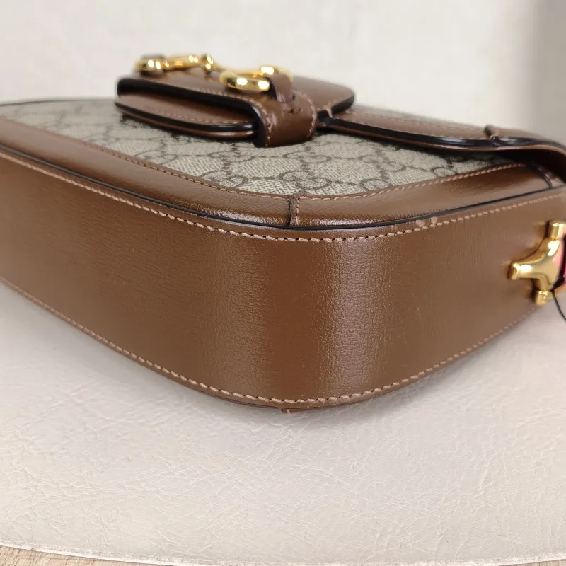 GUCCI Crossbody Bag Horsebit 1955 Horsebit Small Monogram PVC Small 20.5 × 5 × 14.5 cm — detail view 3 of 12