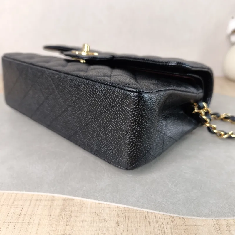 Chanel Crossbody Bag Classic Flap CF Black Grained Calfskin Small 23 × 6 × 14.5 cm — detail view 2 of 13