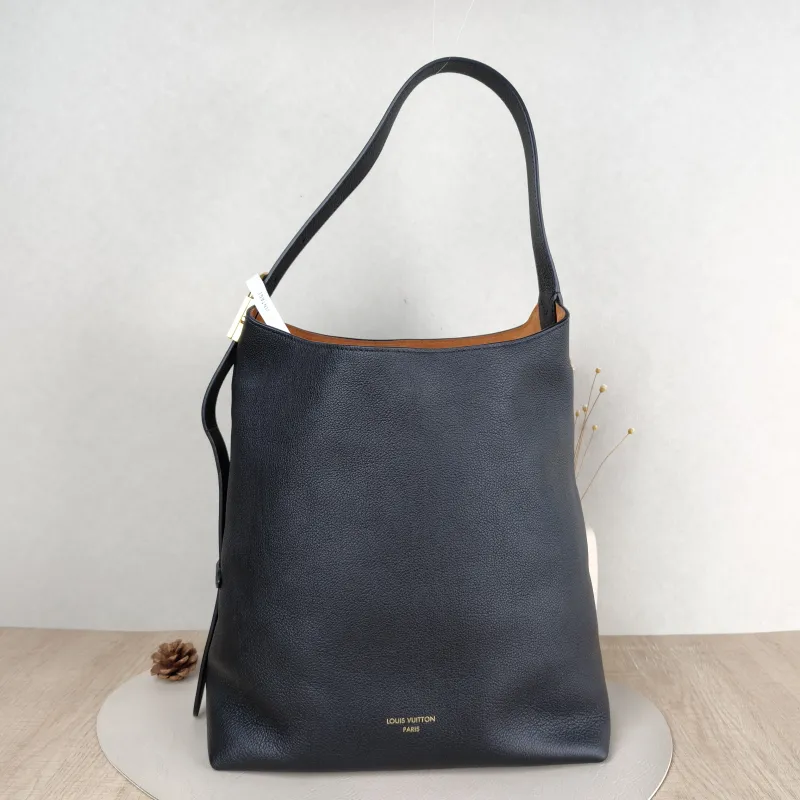 Louis Vuitton Shoulder Bag Low Key Hobo Shoulder Bag Black Calfskin Medium 31 × 18 × 35 cm