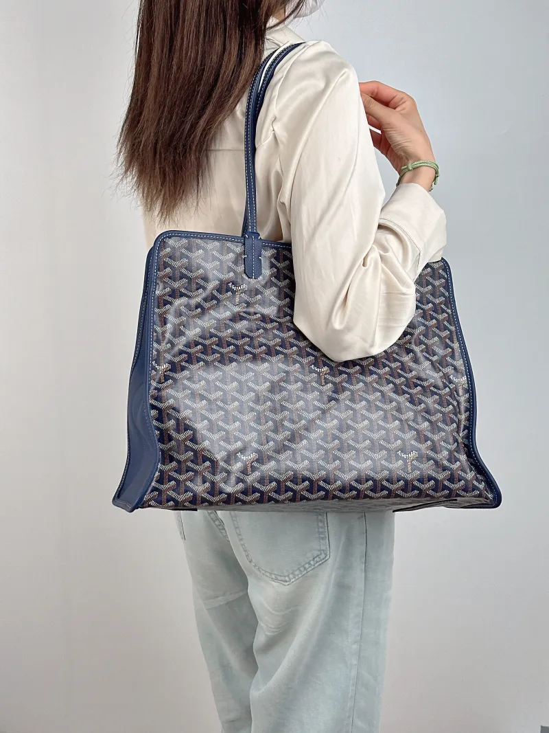 GOYARD Top Handle Bag hardy y tote Blue PVC Small 40 × 17 × 31 cm — on-model view 2 of 2