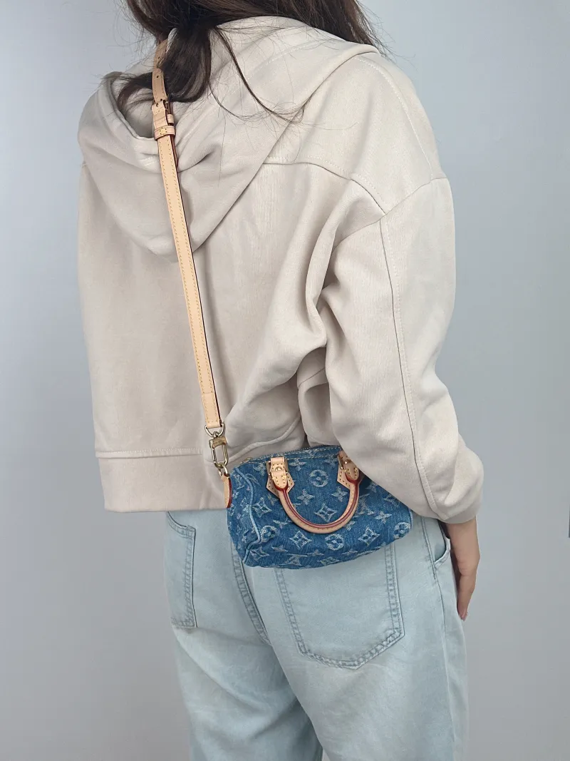 Louis Vuitton Crossbody Bag Speedy Nano Blue Edition nano 16 × 7.5 × 10 cm — on-model view 2 of 2