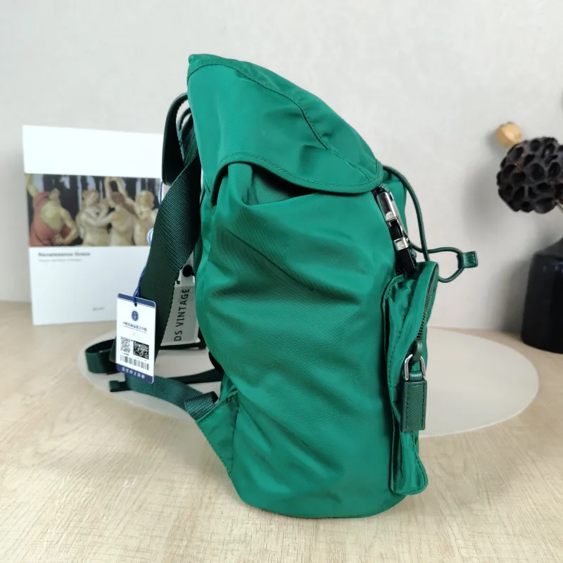 PRADA Backpack Nylon Backpack Green Nylon One Size 21 × 13 × 26 cm — detail view 8 of 11