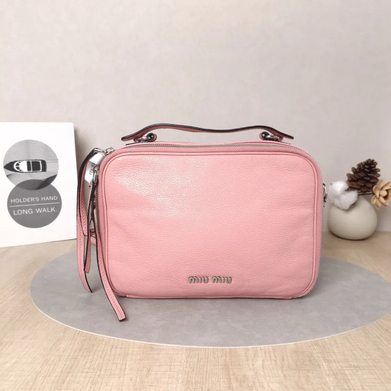 Miumiu Crossbody Bag Crossbody Bag Pink Calfskin One Size25 × 9 × 18 cm
