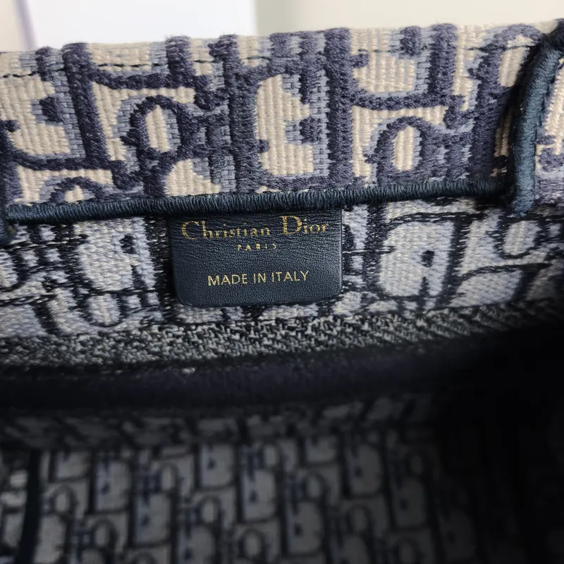 DIOR Top Handle Bag Book Tote Blue Canvas Small 26.5 × 14 × 22 cm — detail view 1 of 11