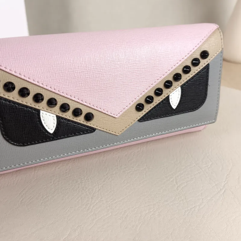 FENDI Crossbody Bag Crossbody Bag Pink Colorblock Calfskin One Size 19 × 2 × 9.5 cm — detail view 8 of 9