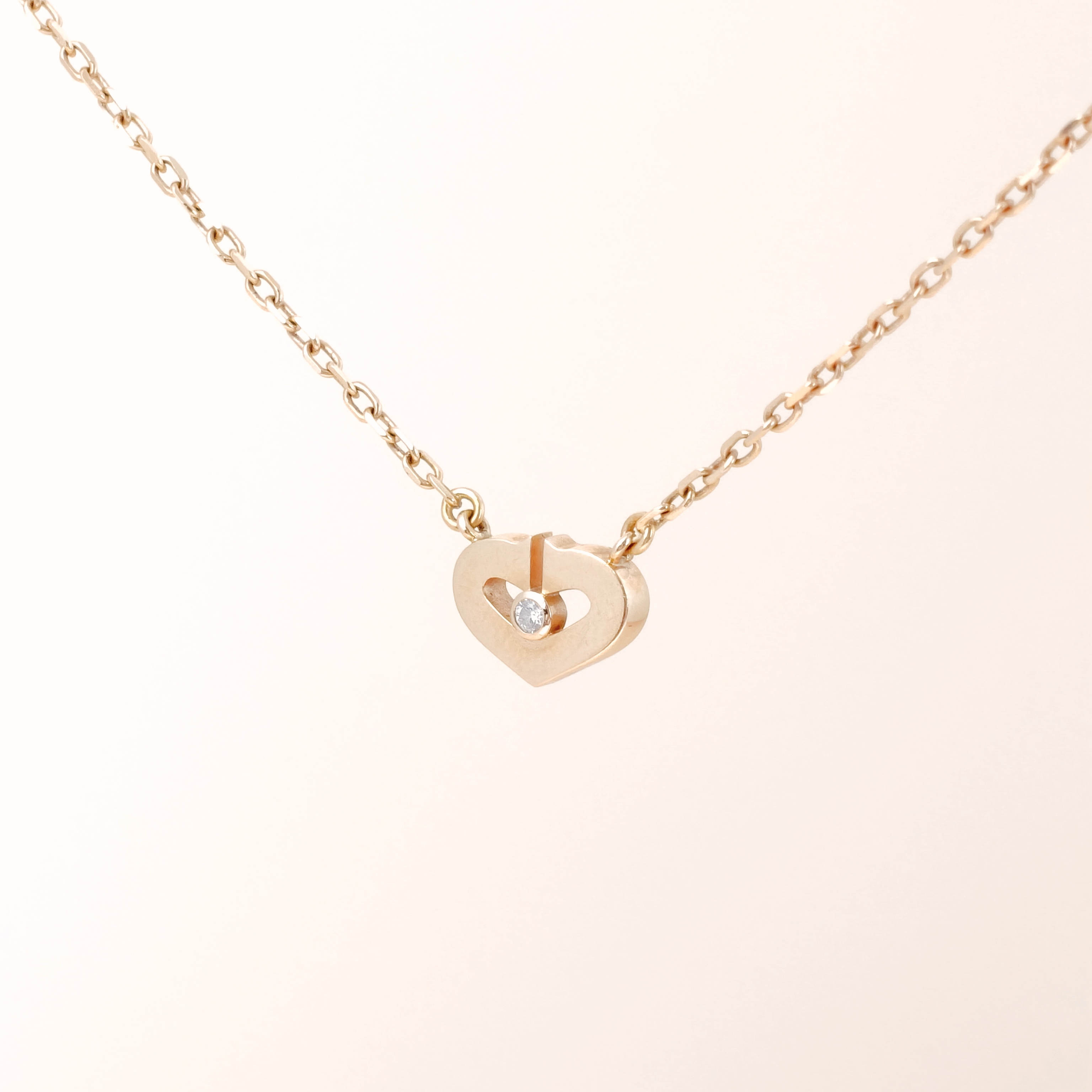CARTIER Necklace C Heart of Necklace Rose Gold Diamond18KR ose Gold One Size40cm โ cover view 2 of 10
