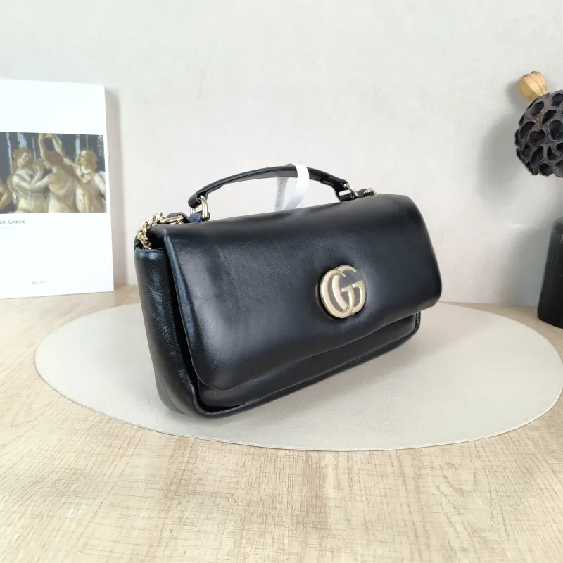 GUCCI Crossbody Bag GG Milano Collection Shoulder Bag Black Lambskin Small 26 × 6 × 14 cm — cover view 2 of 5