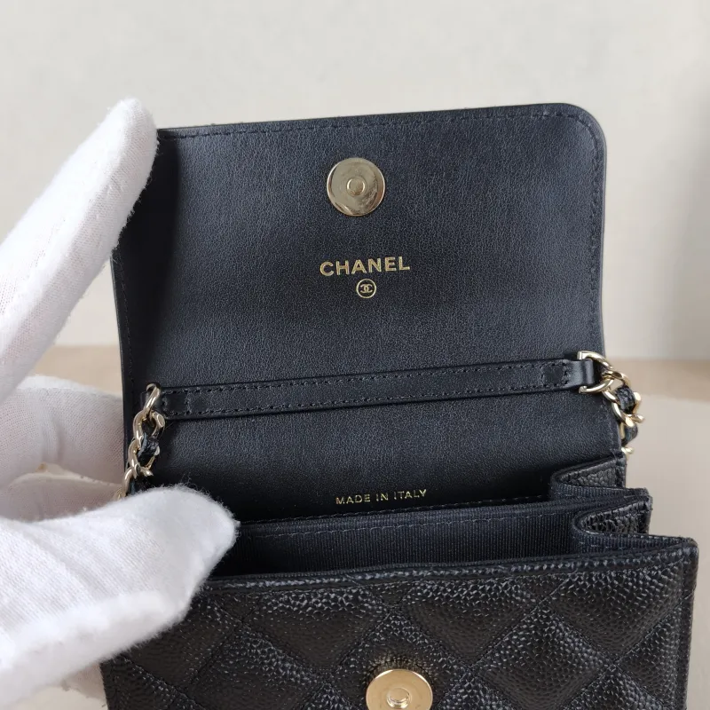 Chanel Crossbody Bag Crossbody Bag Black Grained Calfskin One Size 13 × 4 × 10 cm — detail view 12 of 13