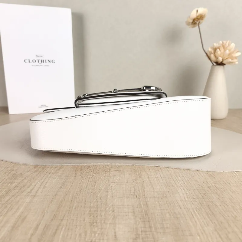 GUCCI Shoulder Bag Horsebit 1955 Horsebit Horsebit Shoulder Bag White Calfskin Small 26.5 × 8 × 17 cm — cover view 4 of 5