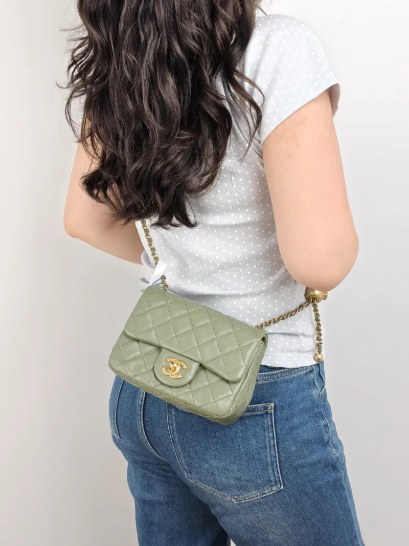 Chanel Crossbody Bag Lambskin One Size 17 × 8 × 13.5 cm — on-model view 1 of 2