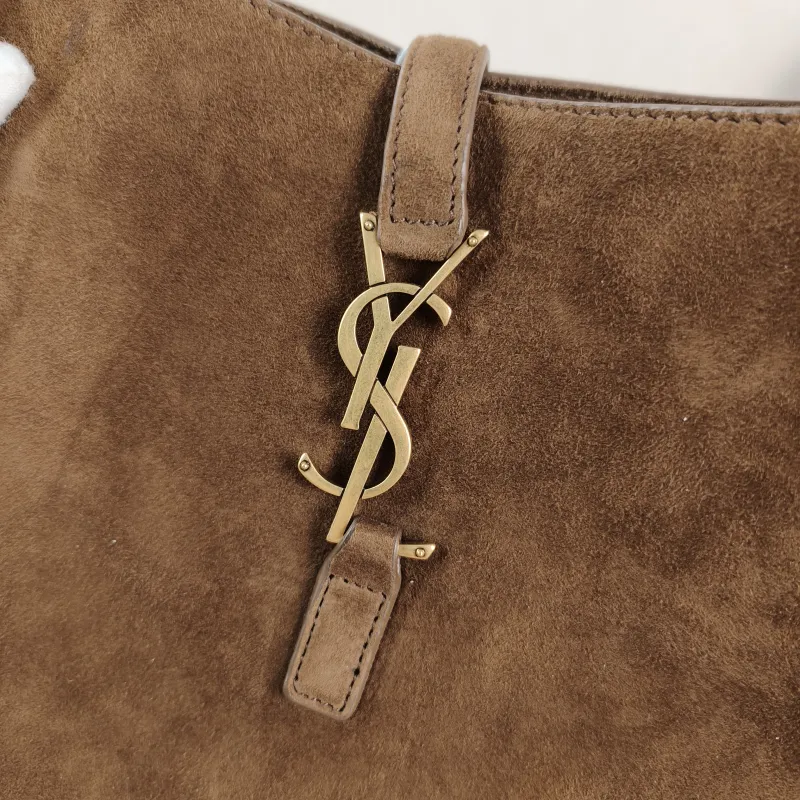 SAINT LAURENT Shoulder Bag LE 5 À 7 Hobo Brown Suede Small 22 × 8.5 × 23 cm — detail view 4 of 10