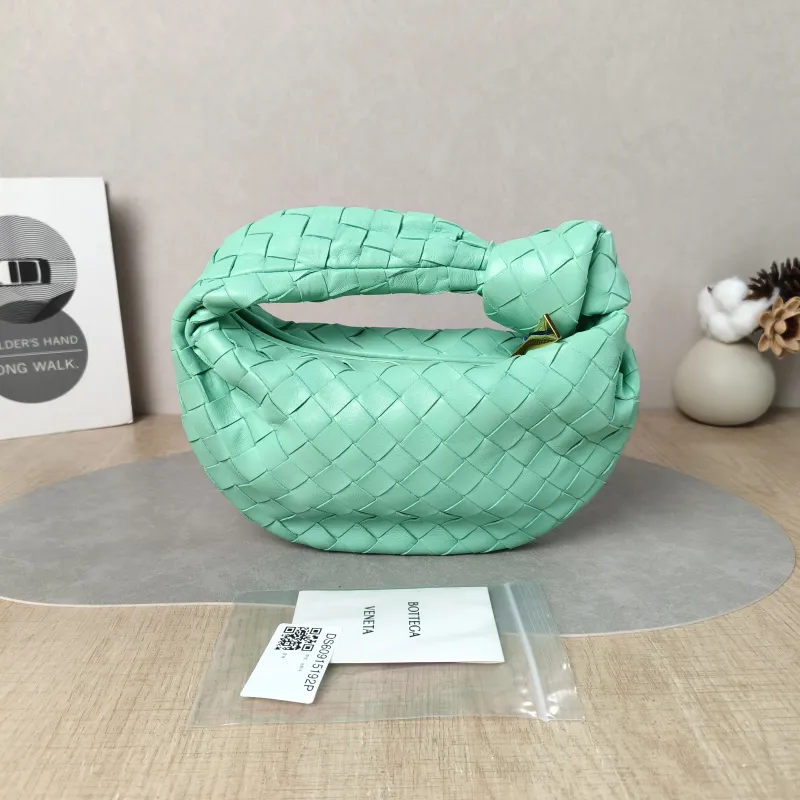 Bottega Veneta Top Handle Bag Jodie Green Lambskin Mini 28 × 8 × 23 cm — cover view 3 of 6