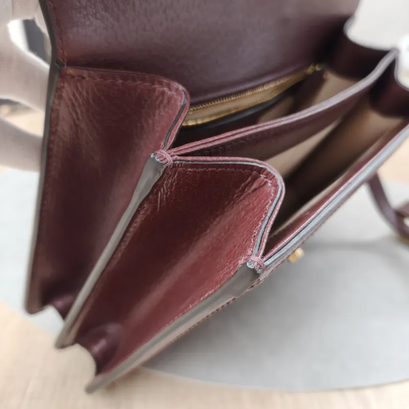 GUCCI Crossbody Bag Ophidia GG Messenger Bag Burgundy Canvas Medium25 × 7 × 17.5 cm — detail view 12 of 18