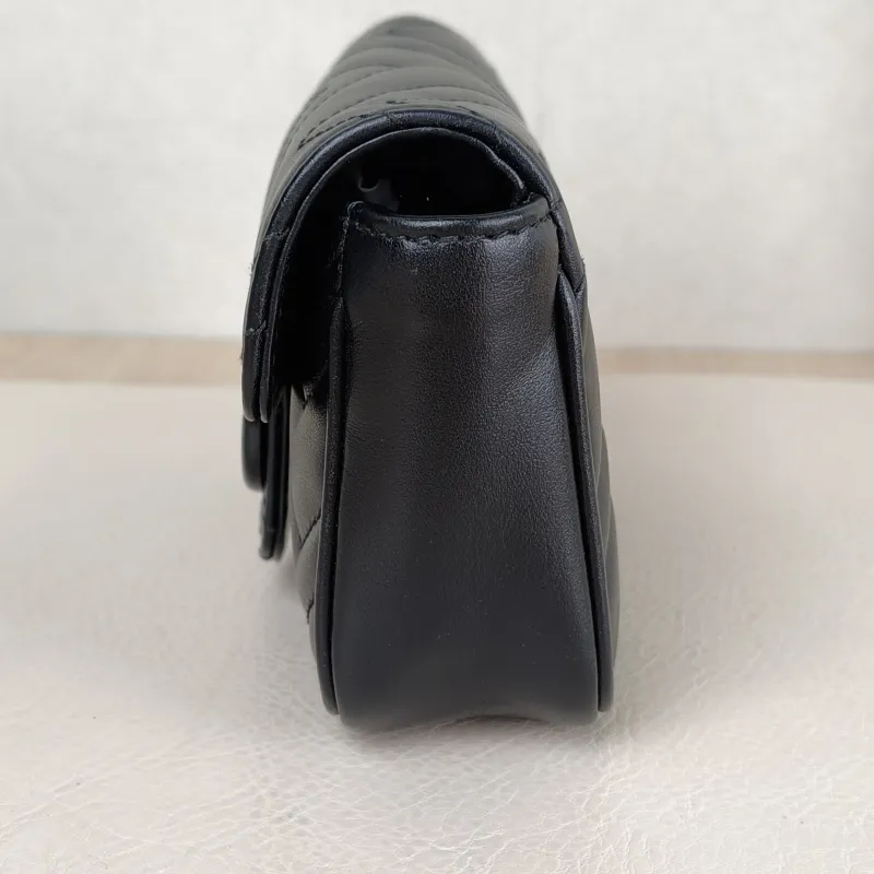 GUCCI Crossbody Bag GG Marmont So Black Marmont So Black Black CC alfskin Mini 16.5 × 5 × 10 cm — detail view 5 of 12