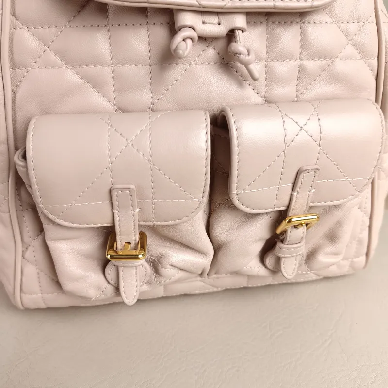 DIOR Backpack Caro Shoulder Bag Pink SL ambskin Medium 23 × 12.5 × 26.5 cm — detail view 1 of 11