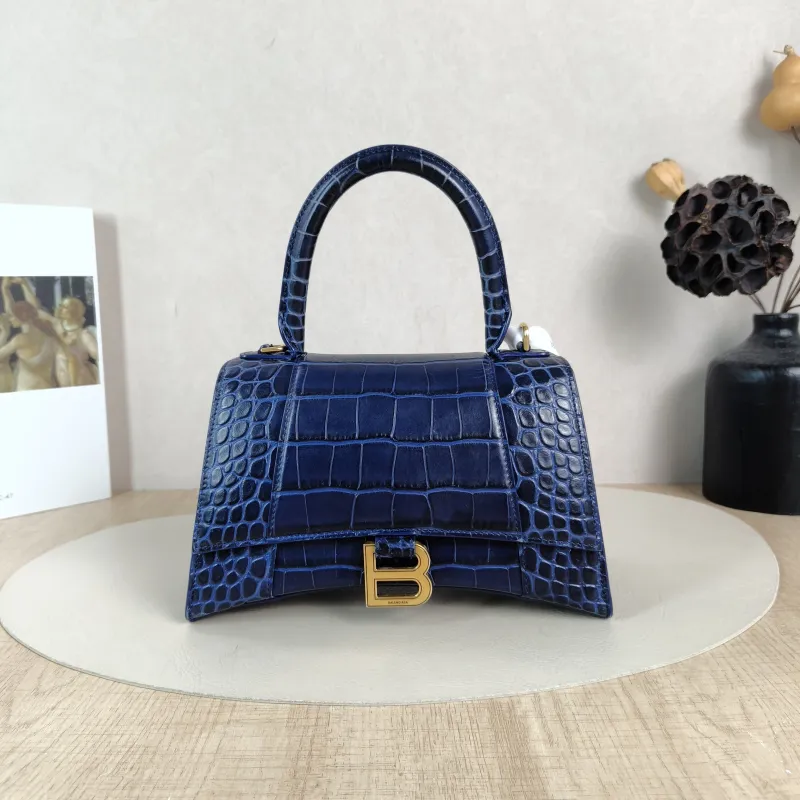 BALENCIAGA Crossbody Bag Hourglass Hourglass Bag Blue Calfskin Small23 × 10 × 14 cm