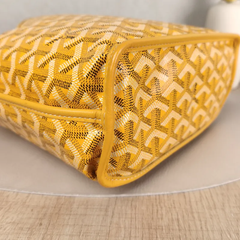 GOYARD Top Handle Bag ANJOU Shopping Tote Yellow PVC Mini 19.5 × 9 × 19.5 cm — detail view 5 of 10