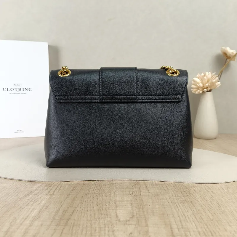 CELINE Crossbody Bag Victoire Chain Bag Black Calfskin Medium25 × 8 × 15 cm — cover view 2 of 5