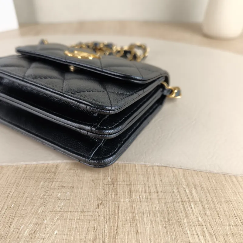 Chanel Crossbody Bag C logo woc Crossbody Bag Black Grained Calfskin One Size 13 × 5.5 × 10 cm — detail view 11 of 12