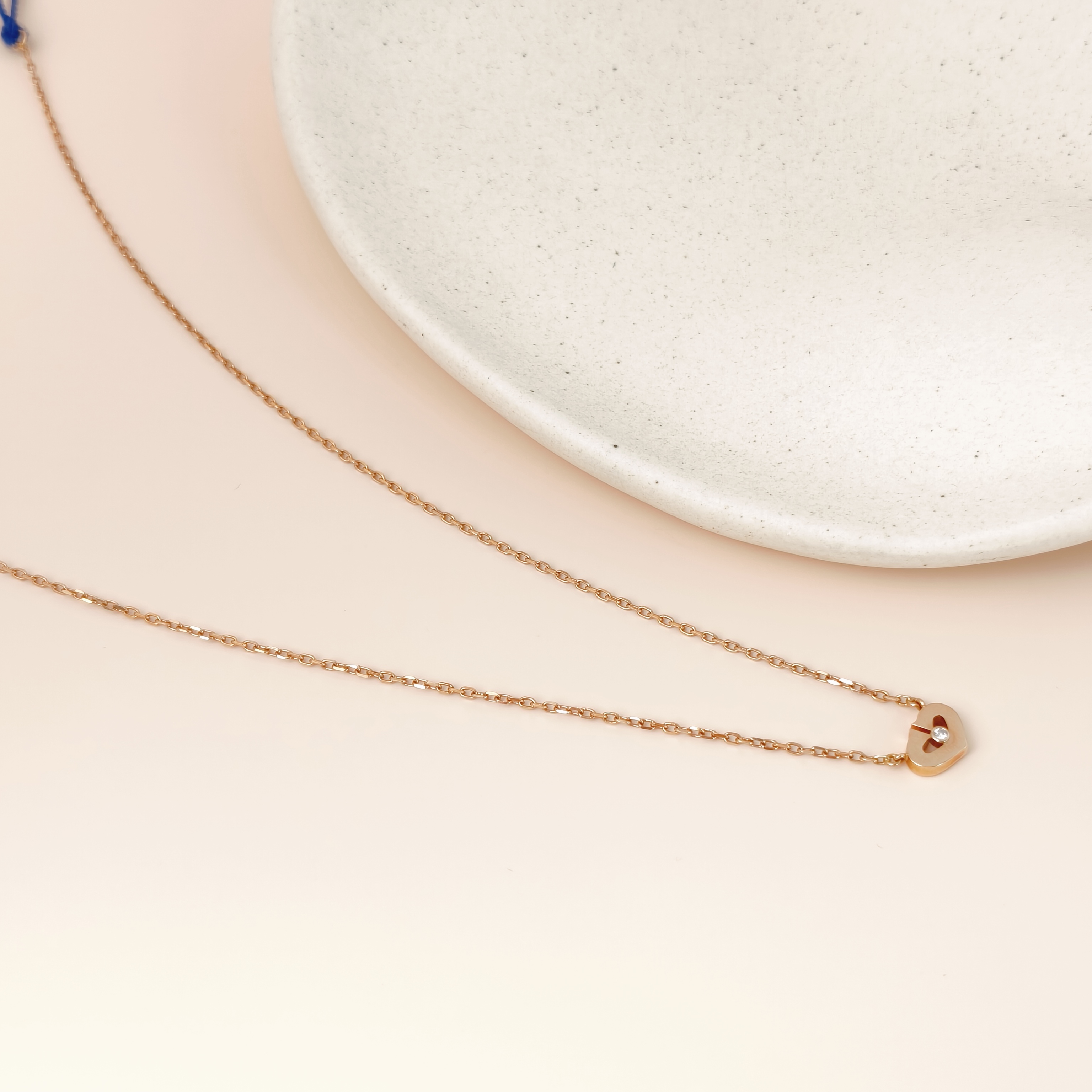 CARTIER Necklace C Heart of Necklace Rose Gold Diamond18KR ose Gold One Size40cm โ cover view 8 of 10