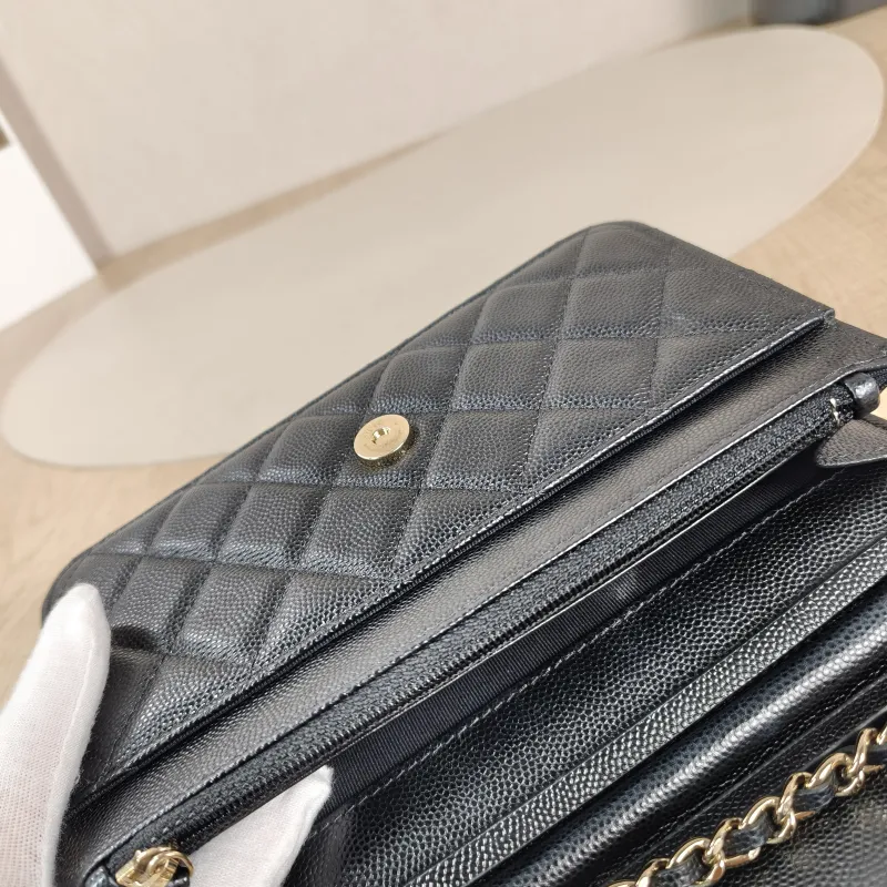 Chanel Crossbody Bag CF WOCWOC Bag Accessory Black Grained Calfskin Mini 19.2 × 3.5 × 12.3 cm — detail view 10 of 12