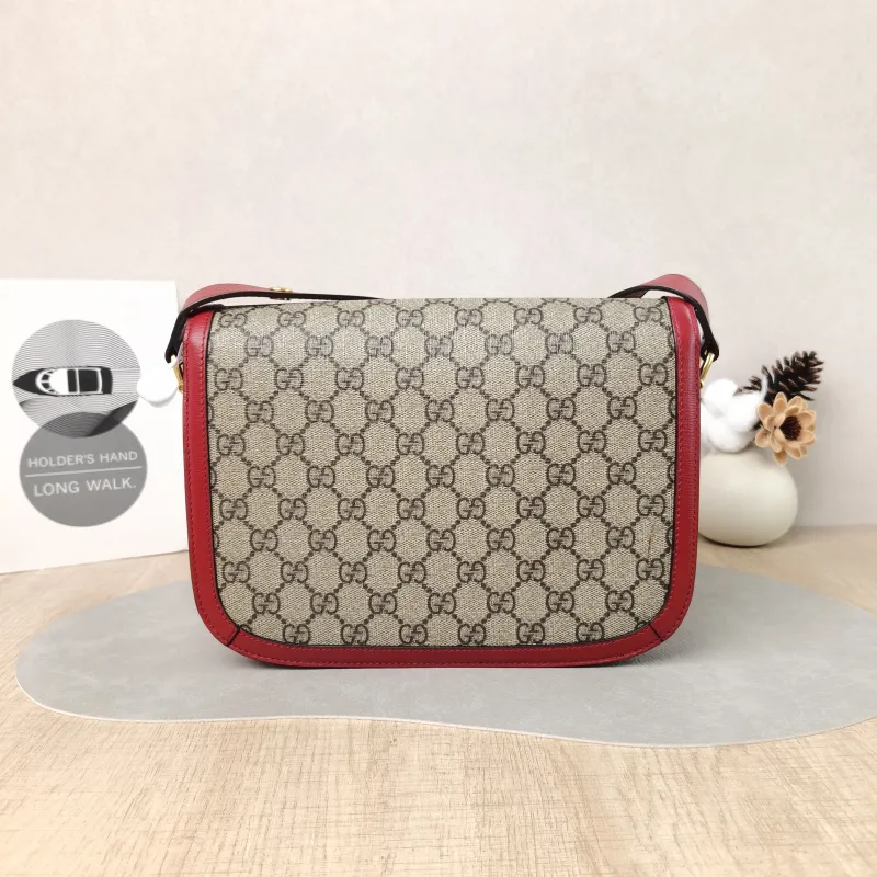 GUCCI Crossbody Bag Horsebit 1955 Horsebit Medium Red PVC Medium 25 × 8 × 18 cm — cover view 2 of 5