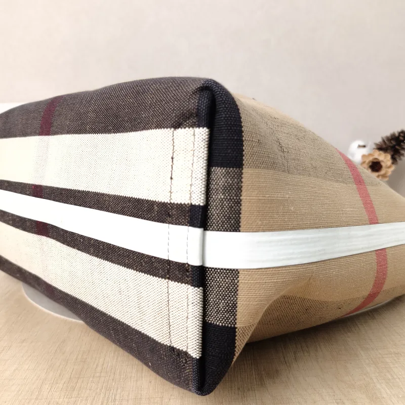 BURBERRY Top Handle Bag Tote Bag Brown Canvas 36 × 17 × 30 cm — detail view 12 of 15