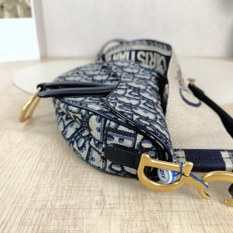 DIOR Top Handle Bag Saddle Blue Canvasmini19 × 6 × 15 cm — detail view 6 of 11