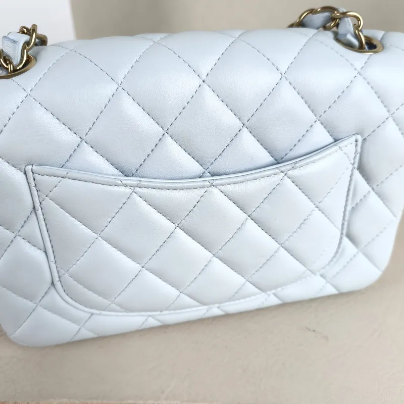 Chanel Crossbody Bag Classic Flap Large Mini CF Mini Blue Lambskin mini 20 × 6 × 12 cm — detail view 6 of 13