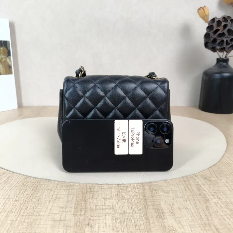 Chanel Crossbody Bag Classic Flap Mini CF Mini Black SL ambskinmini17 × 8 × 13.5 cm — cover view 4 of 5