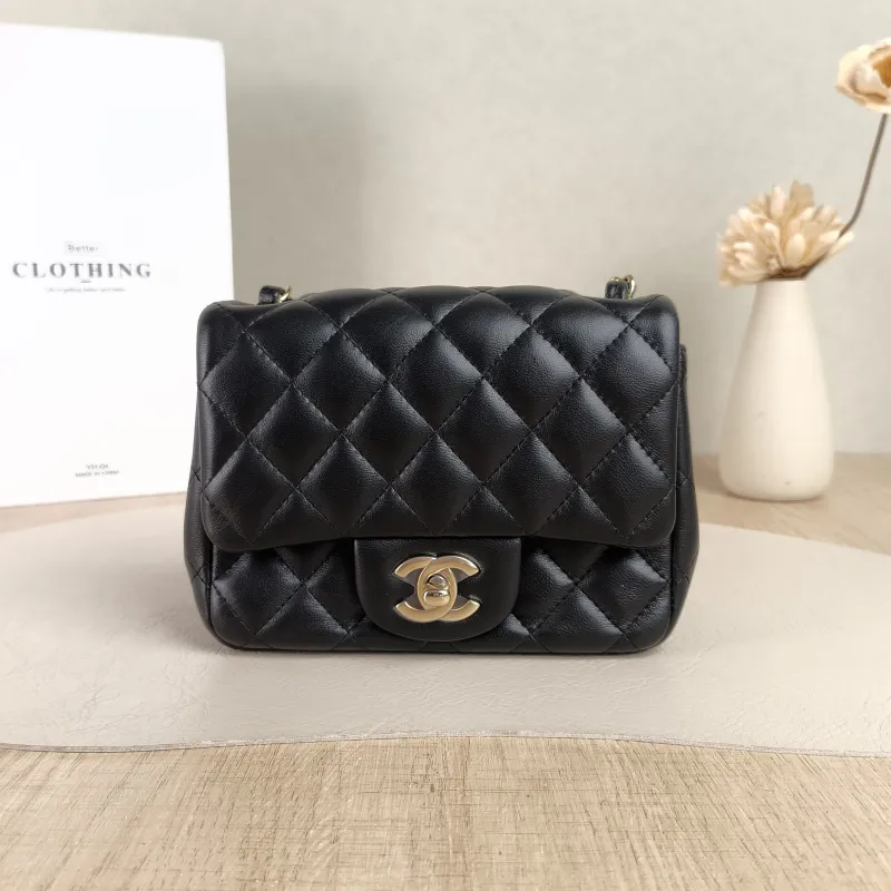 Chanel Crossbody Bag Classic Flap Mini CF Mini Black SL ambskinmini17 × 8 × 13.5 cm