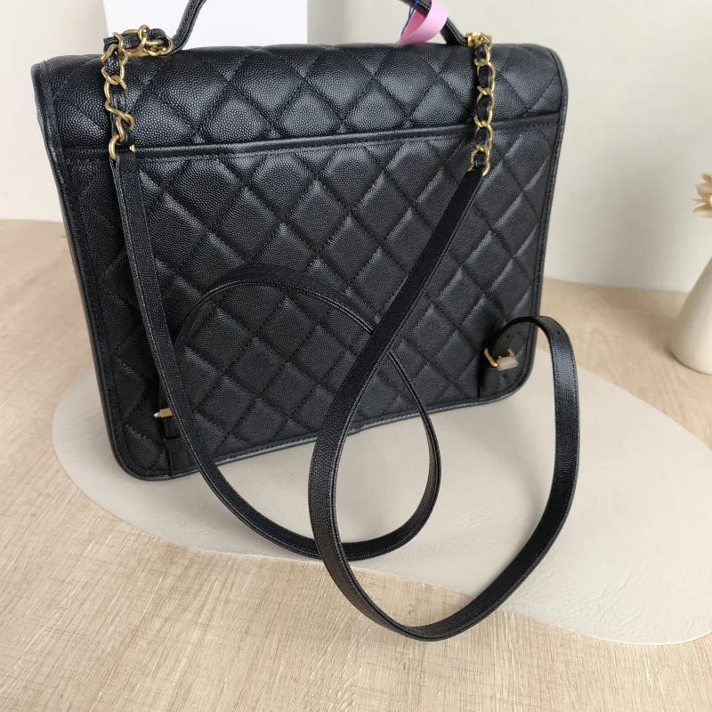 Chanel Backpack Backpack Black with Gold-Tone Hardware Grained Calfskin One Size 31 × 10 × 25 cm — detail view 4 of 13