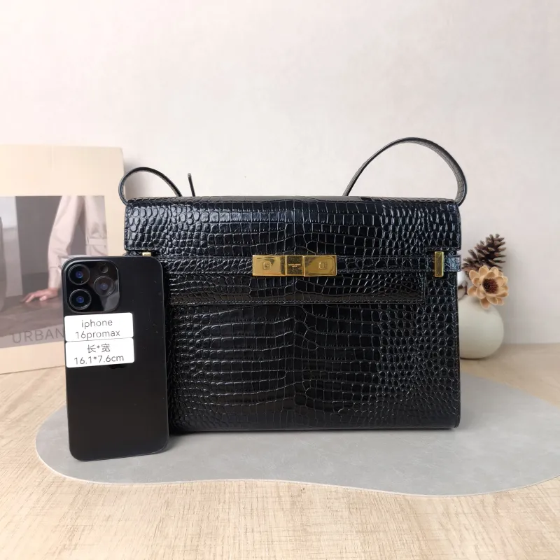 SAINT LAURENT Shoulder Bag MANHATTAN Black Calfskin Medium 29 × 7.5 × 20 cm — cover view 5 of 5