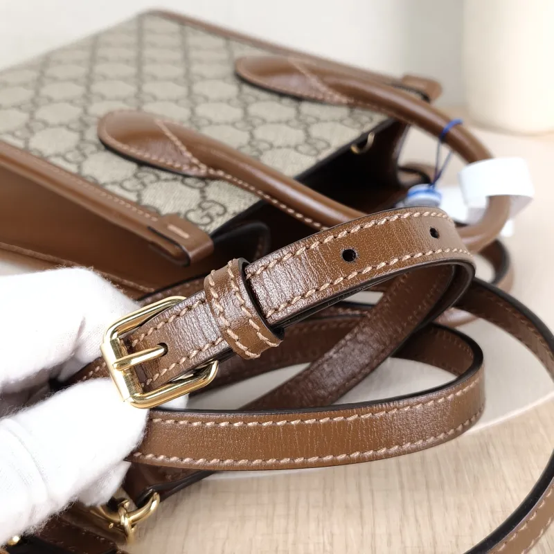 GUCCI Crossbody Bag GG Retro Collection Tote Bag Brown PVC Mini 16 × 7 × 20 cm — detail view 3 of 11