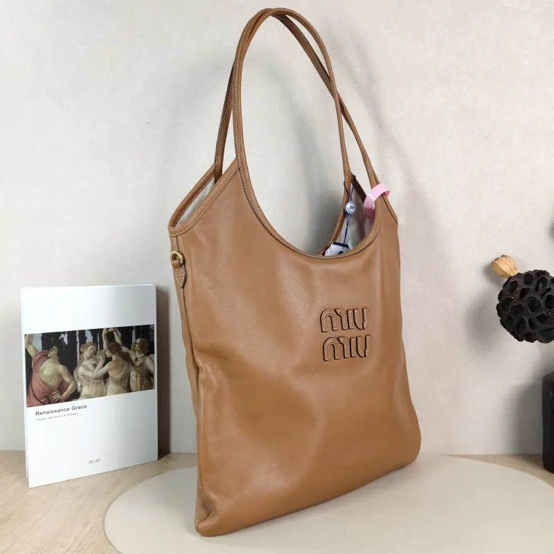 Miumiu Shoulder Bag IVY Tote Shopping Tote CC alfskin Medium 35*40 — cover view 5 of 5